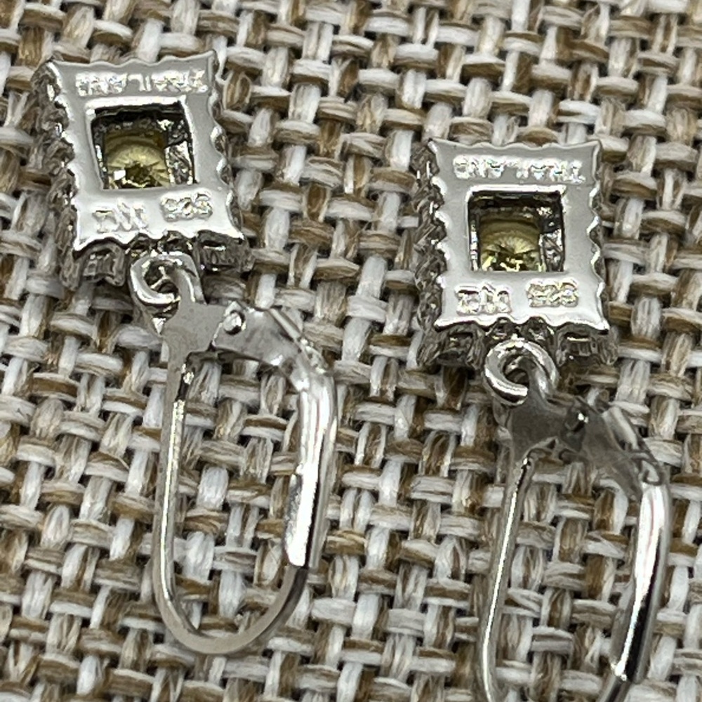 Epiphany Diamonique Yellow Stone Lever-Back Earrings – Vintage Sparkling Beauty - Picture 4 of 16